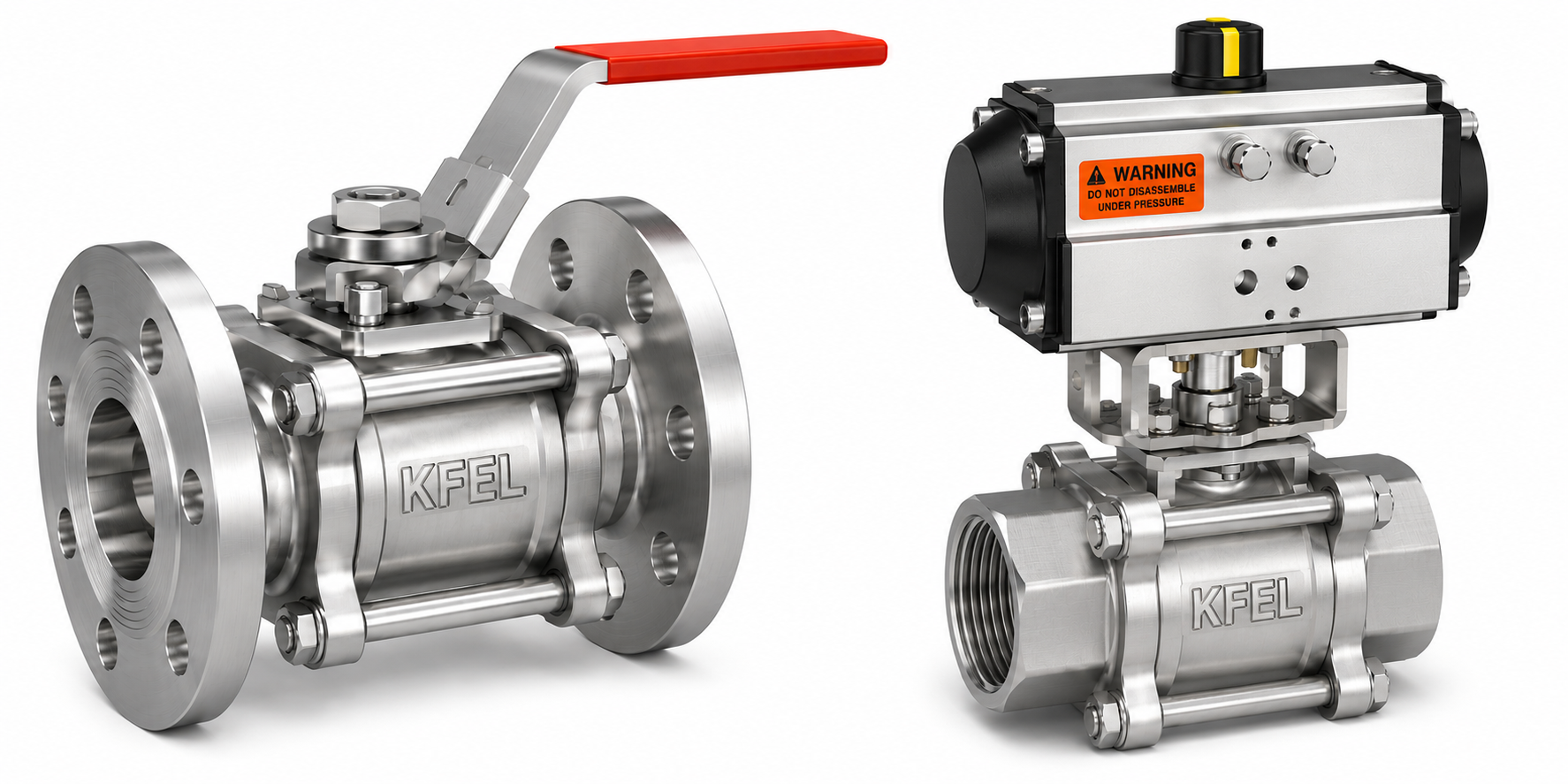 3 Piece 2 Way Valve